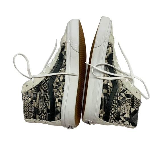 Vans Sk8-Hi Italian weave black & white high top sneakers 5.5 - Picture 4 of 15